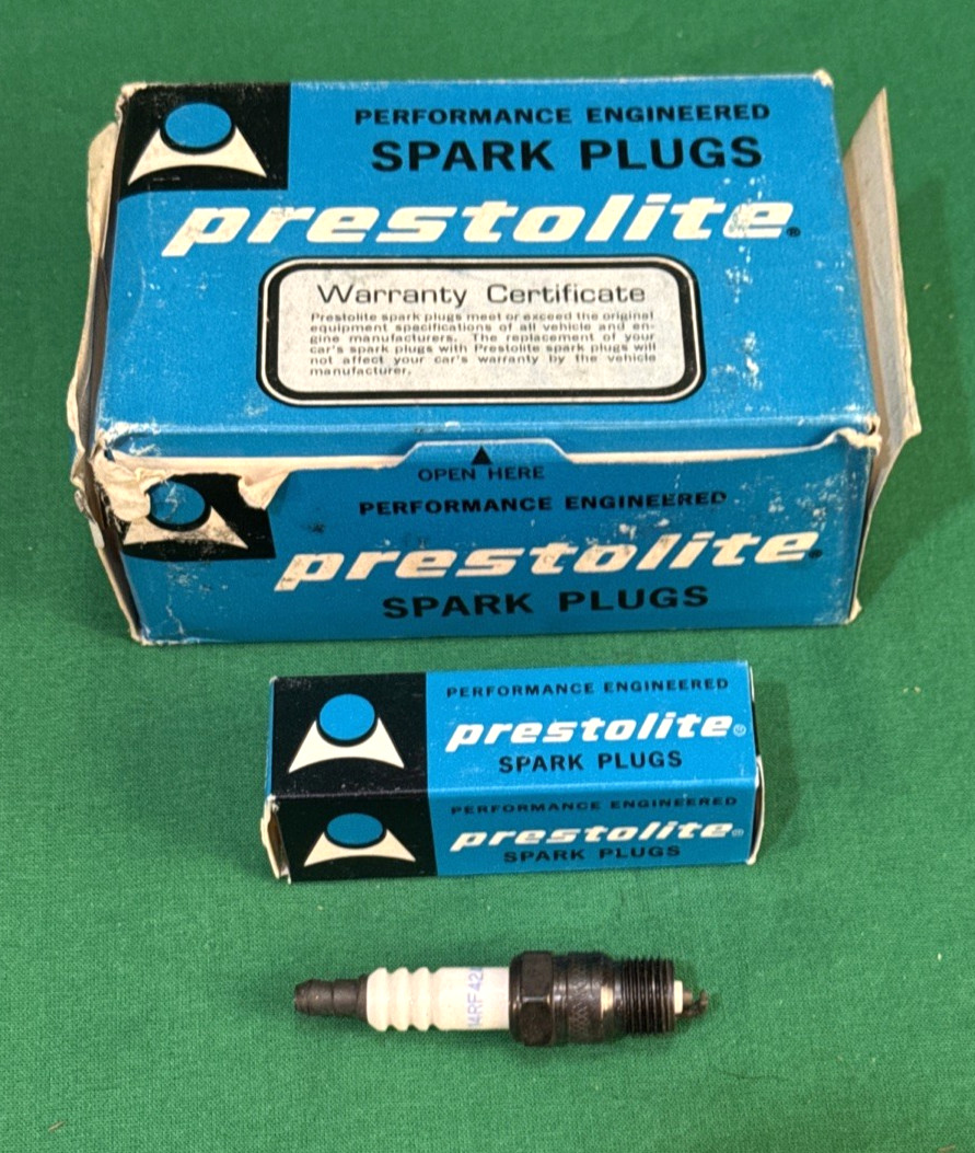 Vintage Prestolite 14RF42A Resistor Type Spark Plugs - Box of 10 - New Old Stock