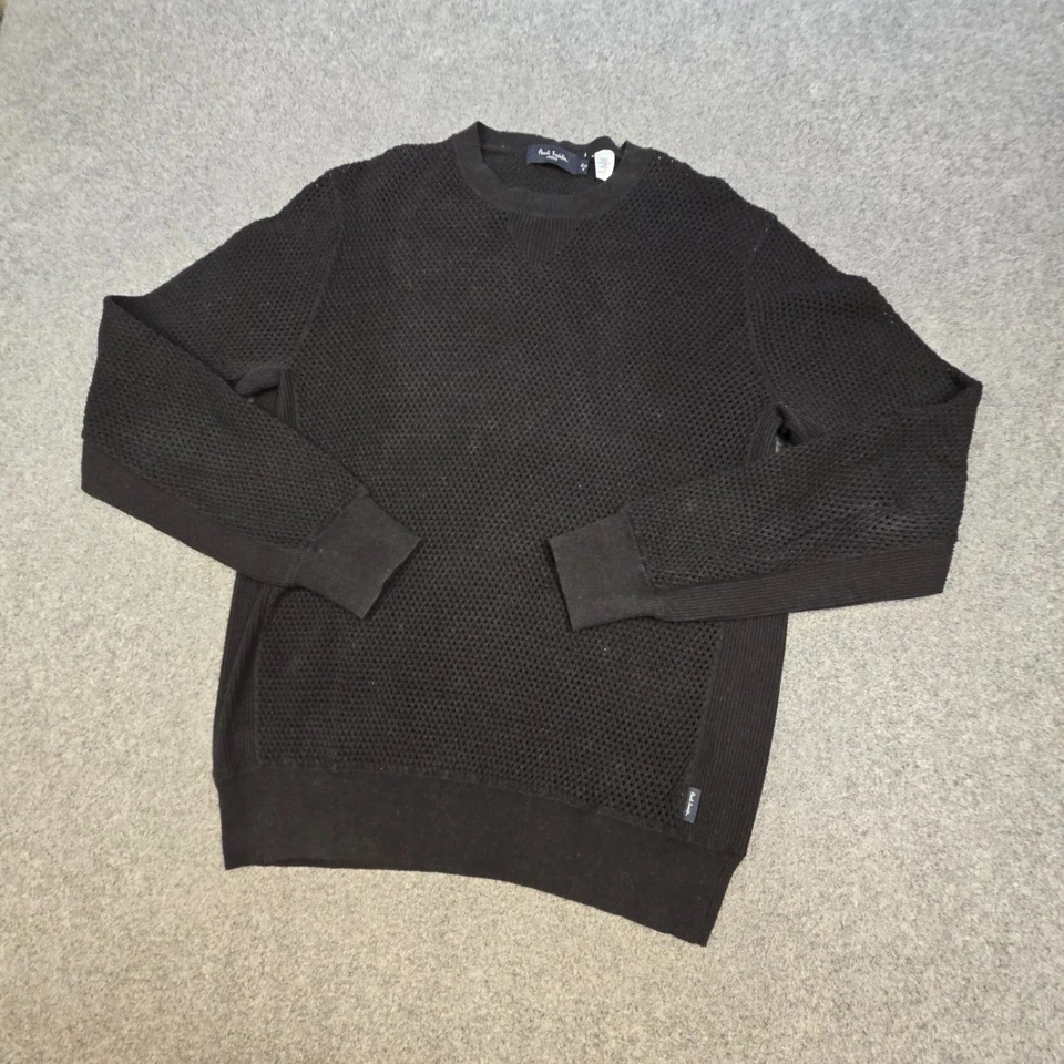 Paul Smith Jumper Mens MEDIUM black crew neck sweater Long Sleeve cotton Size M - image 4 of 4