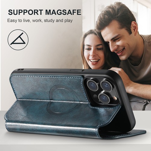 MagSafe Magnetic Leather Wallet Case for iPhone 15/14/13/12 Pro Max Card Holders - Picture 37 of 38