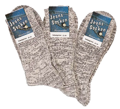 3 Pares Calcetines Original Estilo Vaqueros, Natural-Melange Vaqueros - Imagen 3 de 5