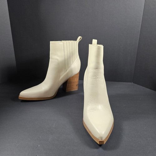 Marc Fisher Women's Boots Leather Western Block Heel Chelsea Ankle Size10M
