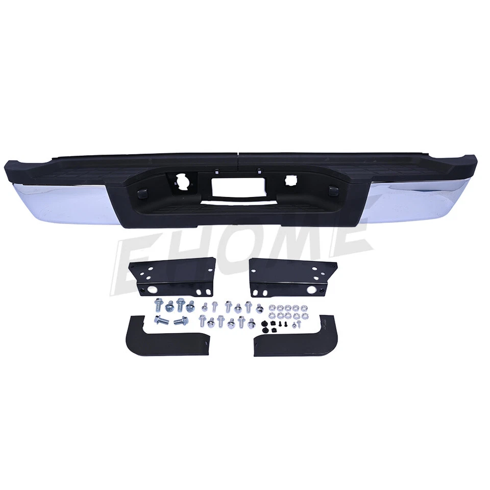 NEW Chrome Rear Steel Step Bumper W/O For 2007-2010 GMC Sierra 2500HD 3500HD Foto 3 de 4