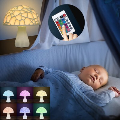 Children Baby Kids Room Decoration Nursery Bedside LED Mushroom Lamp Night Decor