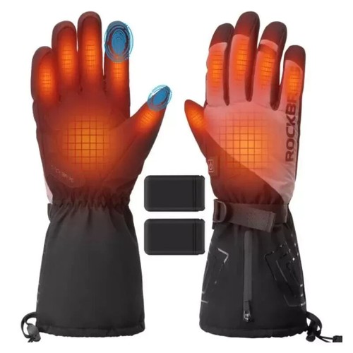 ROCKBROS Electric Heated Gloves Full Finger Touchscreen Outdoor Thermal Warm - Picture 3 of 10