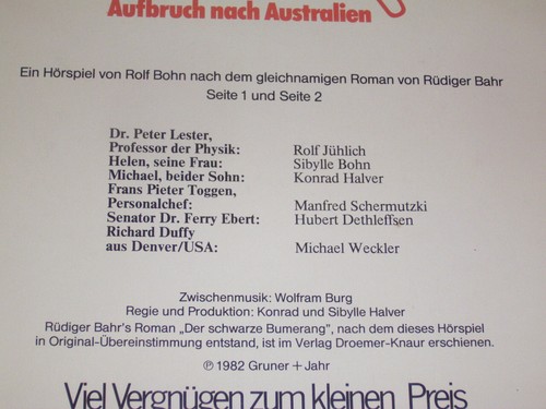 LP Der schwarze Bumerang Aufbruch nach Australien Folge 1 # 33 - Bild 2 von 2