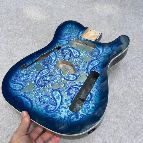 Guitar body Telecaster Thinline Paisley blue HS Semi hollow alder 3.89 LBS