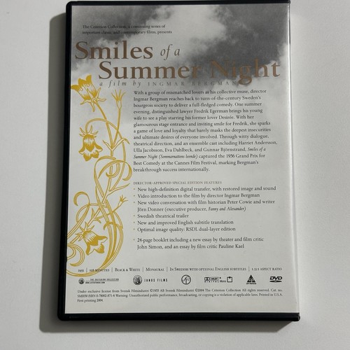 Smiles of a Summer Night Criterion Collection DVD, 1955 VGC - Bild 2 von 3