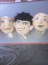 The Three Stooges Vintage 1997 Knucklehead 4" Plush Beanie Heads x 3