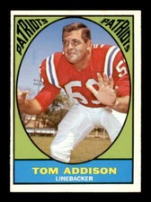 1967 Topps #5 Tommy Addison EX+ Patriots 563683