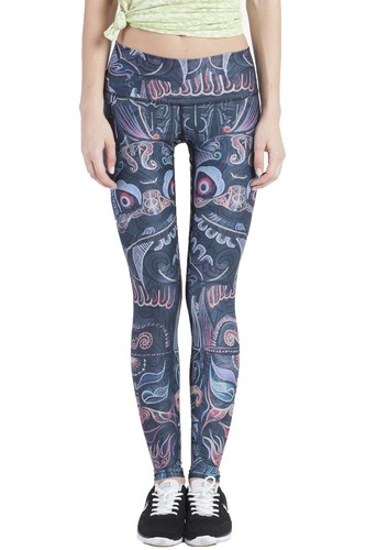 Women's Premium Comfort Unique Print Design Ultra Soft Yoga Pants Leggings - Picture 121 of 228