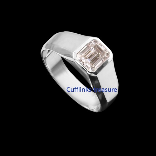 Natural White topaz Gemstone with 925 Solid sterling Silver Ring for Men's #9776 - Picture 2 of 6