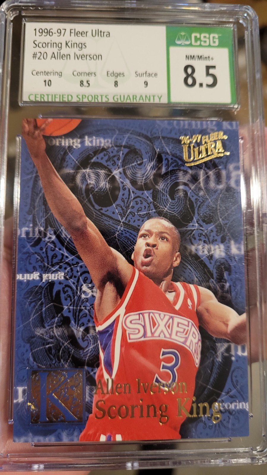 1996 Fleer Ultra Scoring Kings Allen Iverson Philadelphia 76ers #20 - CSG 8.5