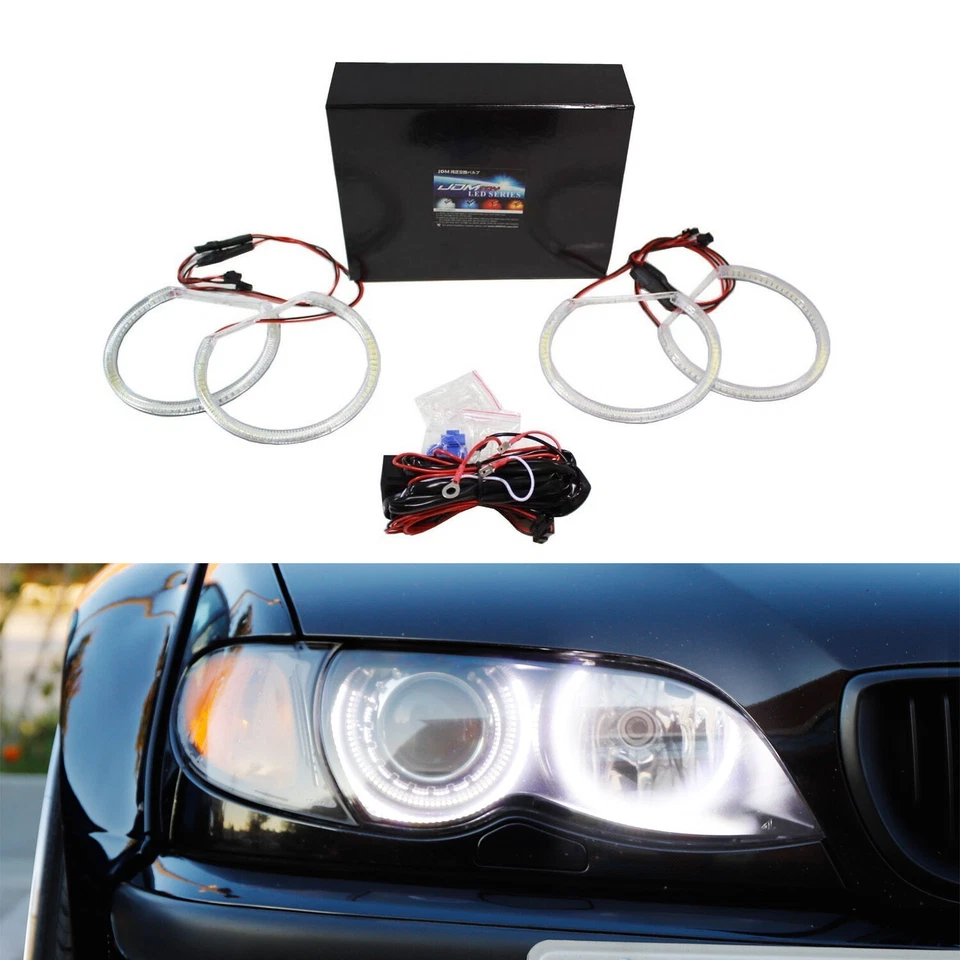 For BMW E36 E38 E39 E46 M3 White 131MM Front Halo Ring Light SMD LED Angel Eyes Foto 2 de 4