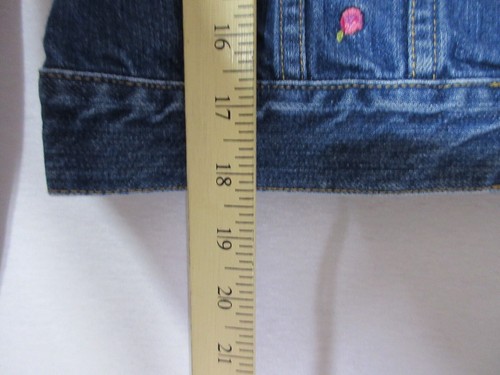 Gap Girls Floral Embroidered Button-Up Jacket Long Sleeve Collared Size XL Blue - Picture 2 of 7