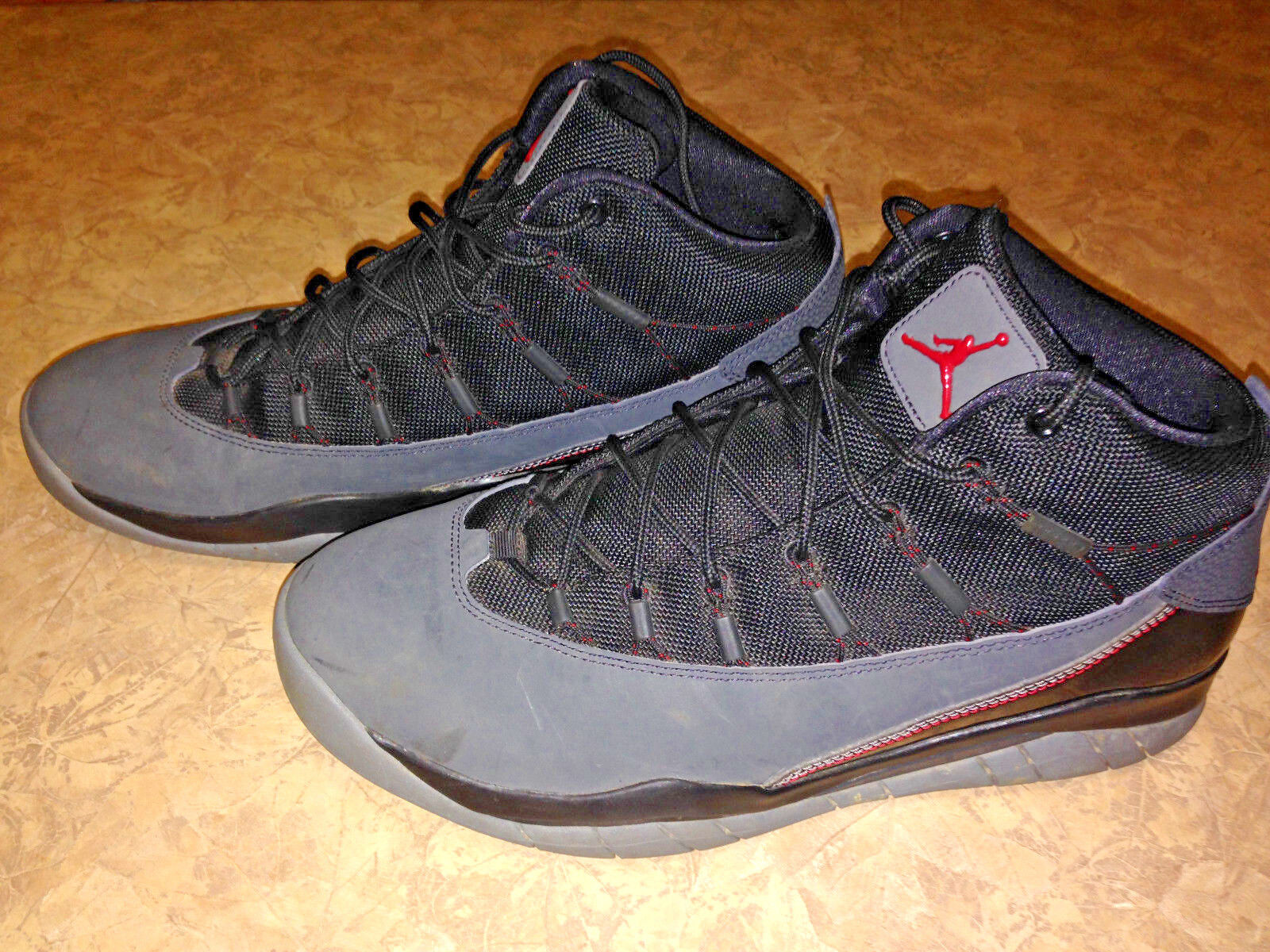 Men's ~Nike Air Jordan Prime Flight Black Anthracite Gym Red 616846-004~ Size 10 Men's ~Nike Air Jordan Prime Flight Black Anthracite Gym Red 616846-004~ Size 10