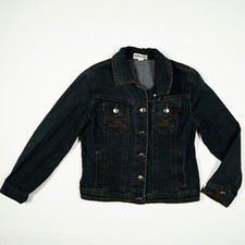 JOHN F. GEE Damen Jeansjacke Gr. 38 dunkelblau Denim Jacke Blouson Baumwolle Str
