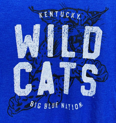 NWT Kentucky Wildcats T-Shirt Big Blue Nation College Basketball Mens Sz L Blue - Picture 2 of 5