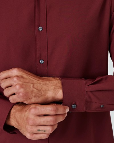 7 Diamonds Seven Diamonds Men's Maroon Liberty Long Sleeve Shirt [S] stretch - Picture 2 of 8