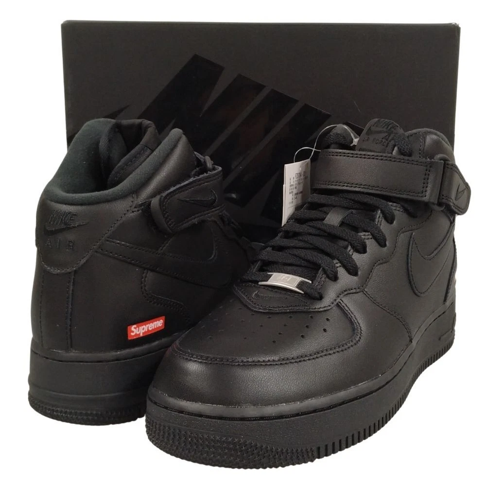 Nike x SUPREME 24AW AIR FORCE 1 MID SP noir US9,5 = 27,5 cm authentique / 35198