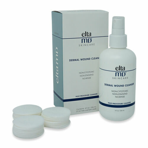 Elta MD Skincare Dermal Wound Cleaner 8oz/236mL + 21 Lint Free Cosmetic Pads New - Picture 1 of 4