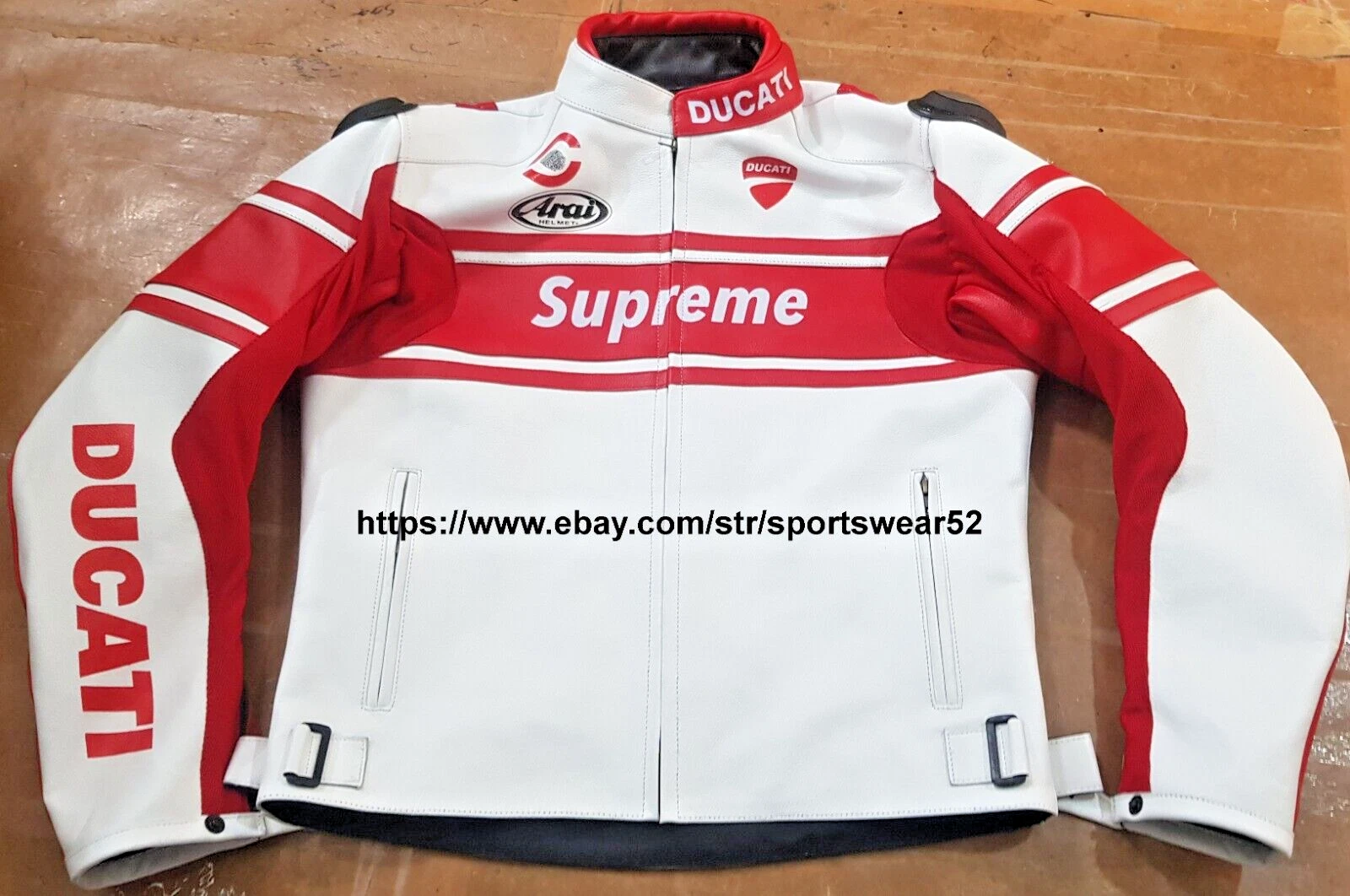 Ducati Supreme Motorbike Leather Jacket in Cowhide / 5 Ce Approved Protections