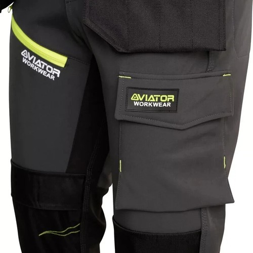Men's Waterproof Softshell Cargo Workwear Trousers Removeable Pockets AV061 - Picture 17 of 20