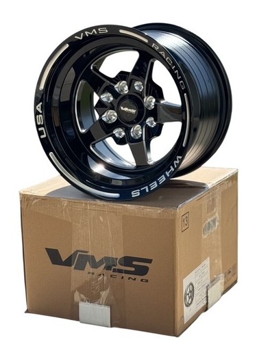 VMS Racing Black V Star Drag Wheel Rim Two 13x9 and Two 15x3.5 4X100 4X114 - Picture 13 of 13