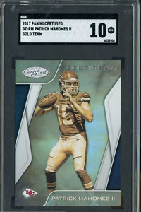 2017 Panini Certified Gold Team Patrick Mahomes Rookie SGC 10