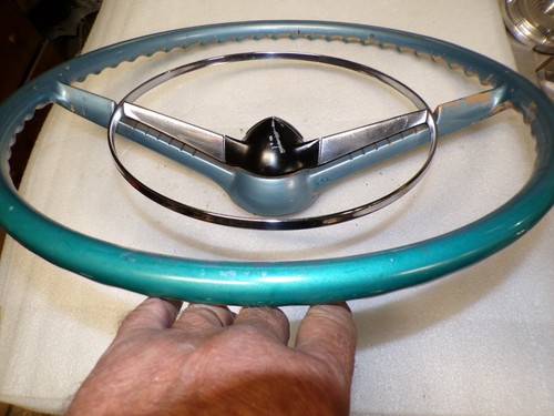 1956 chevy steering wheel & horn ring Post - Picture 2 of 5