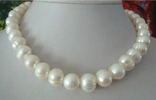 16-36 inch Giant AAA Natural 12-13mm South Sea White Baroque Pearl Necklace 14K - Photo 3/5