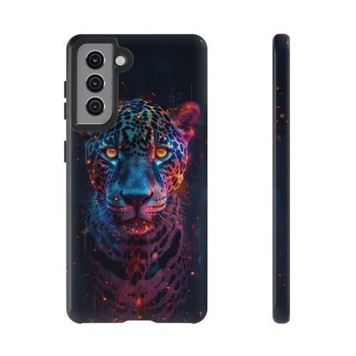 Abstrakt Jaguar Neon Leopard - Handy Tinte Hülle für Samsung Galaxy S25 S24 S23 S22 - Bild 76 von 91