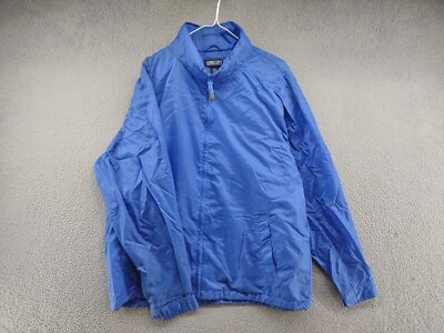 Lands' End 青 ジャケット XL Vintage Land's End Men's Blue Zip Up Rain Jacket Windbreaker