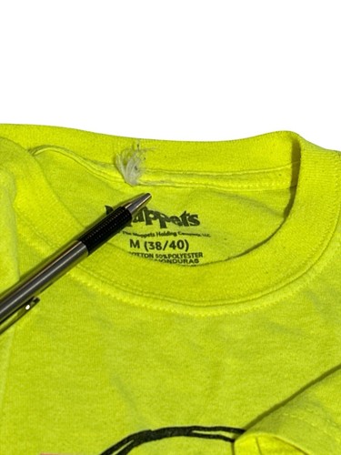 The Muppets Animal DJ 2009 Neon Yellow T-Shirt Size M 50% Cotton/50% Polyester - Picture 7 of 7
