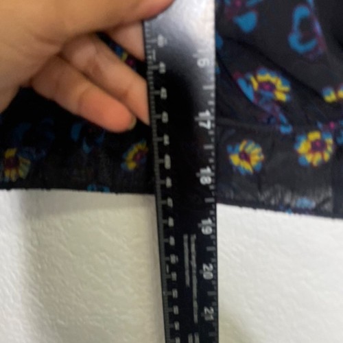 Xhilaration Womens Top Size M Blue Floral V-Neck Long Sleeve Pullover Semi Crop - Picture 5 of 12