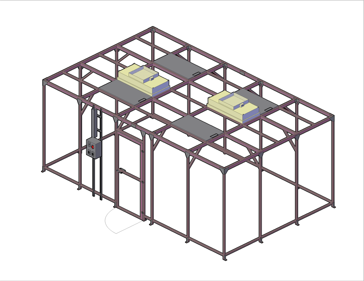 Steel Framing for See-Through Cleanroom