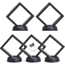 5PC 3D Floating Case Box Coin Display Frame Stand Holder For Jewelry Specimens