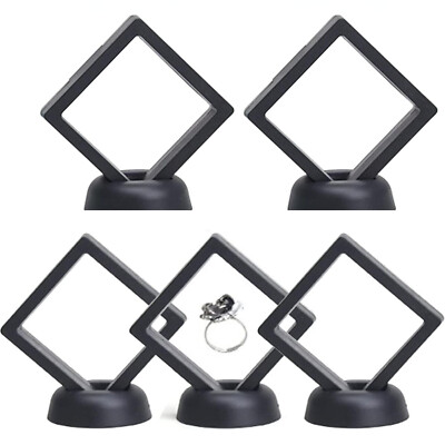 5PC 3D Floating Case Box Coin Display Frame Stand Holder For Jewelry Specimens
