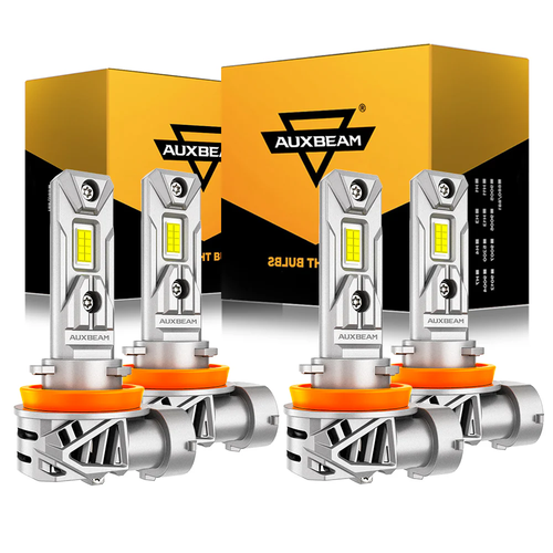 AUXBEAM LED Headflight For Can-Am Defender HD5 HD8 HD10 Combo Bulbs Light 4X H11 - Picture 1 of 12