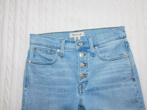 MADEWELL― Sz 27 ― 9” HIGH-RISE SKINNY Exposed Button Fly Light Denim Jeans #CA74 - Picture 3 of 7