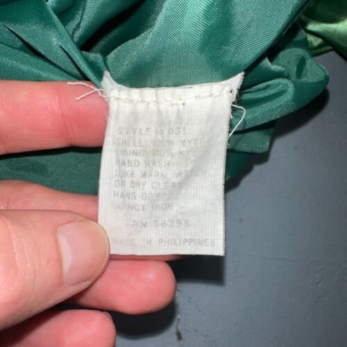Vintage 70s 80s Sexton Green And Yellow Satin Varsity Bomber Jacket Mens XL - Picture 9 of 12