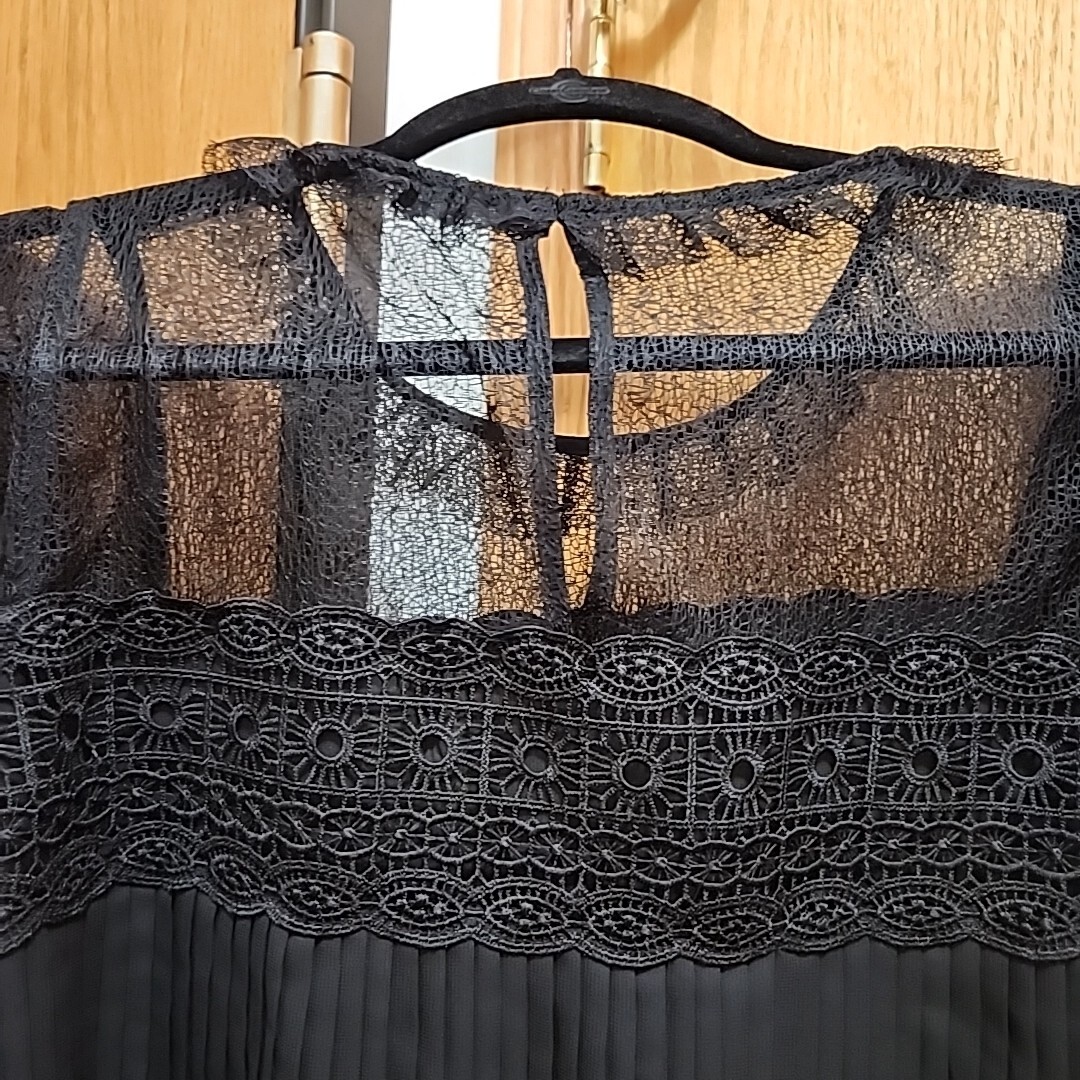 ZARA BASIC COLLECTION Black Pleated Lace Trimmed … - image 6