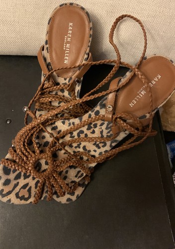 Karen Millen Leopard Print Wedge Shoes - Picture 2 of 6