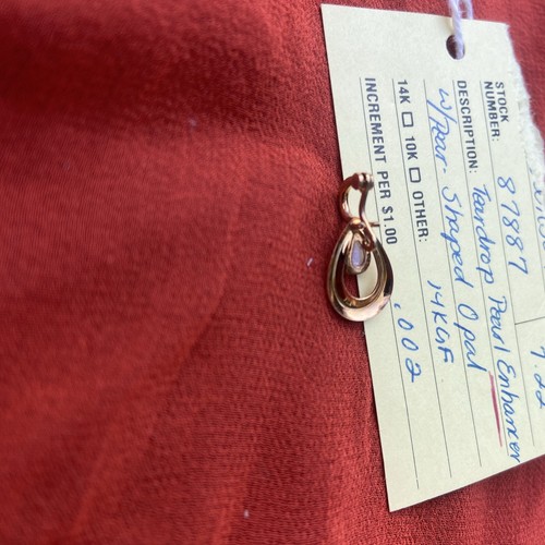 Vintage Genuine Opal Enhancer 14k Gold Filled Pendant NOS New Old Stock 2/3" - Picture 4 of 6