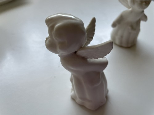 Vintage Kissing Angels White Bisque Porcelain Figurines Japan - Bild 5 von 9