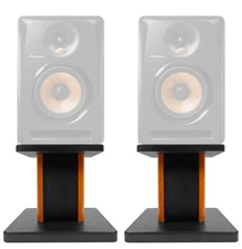 Rockville 8” Wood Studio Monitor Speaker Stands For Pioneer DJ Bulit6