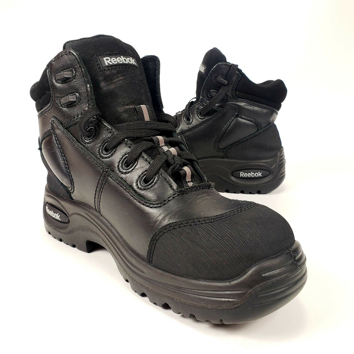 Reebok Trainex Mens 6.5 M Black Leather Composite Safety Toe Work Boots RB6750