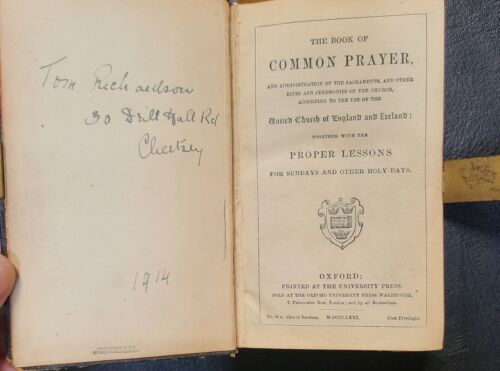 The Book Of Common Prayer - Oxford - Leather Antique Prayer Book- Metal Clasp - Picture 2 of 7