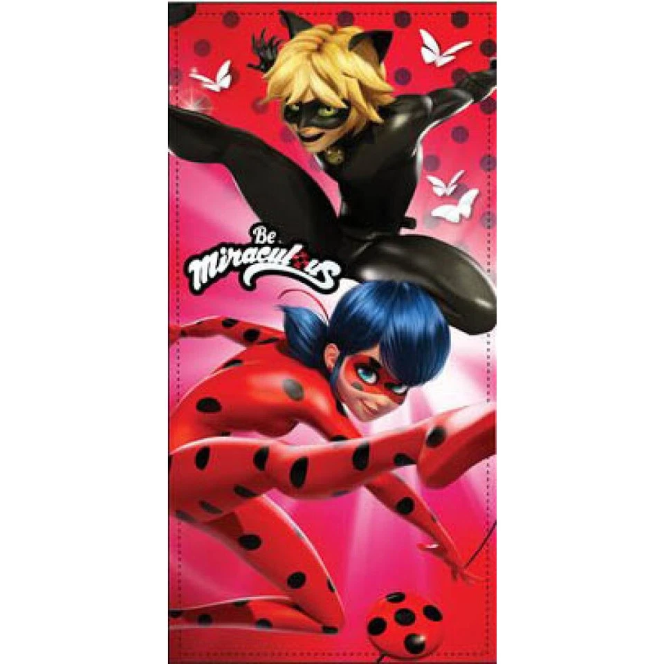 Drap de Plage Miraculous Ladybug et Chat Noir Serviette Drap de Bain Miraculous - Photo 1/1