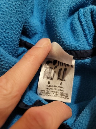 Adidas Blue Full Zip Fleece Hooded Jacket Boys Youth Size 6 READ - Picture 5 of 6