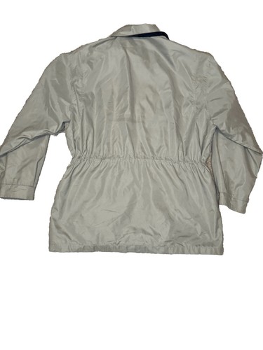 Vintage Salmon River Traders Mens Trench Coat Large Tan Canvas Full Zip Collar - Picture 11 of 12